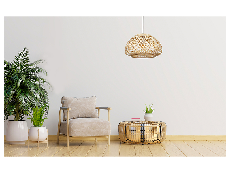 Lampa wisząca Borneo bambusowa beżowa
