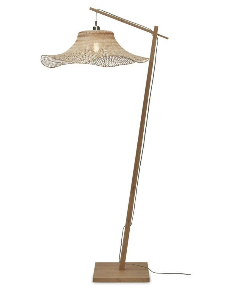 IBIZA - Lampadaire bambou abat-jour bambou naturel, h. 176cm