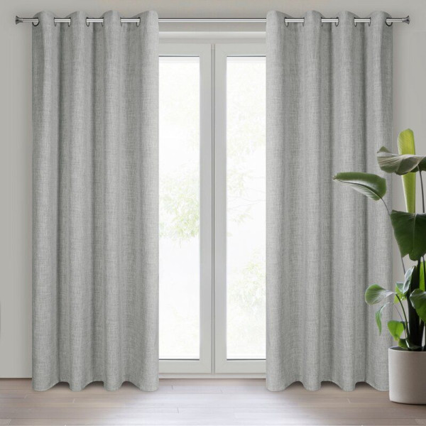 Zasłona na przelotkach w stylu eko ROMA 140X250 szara