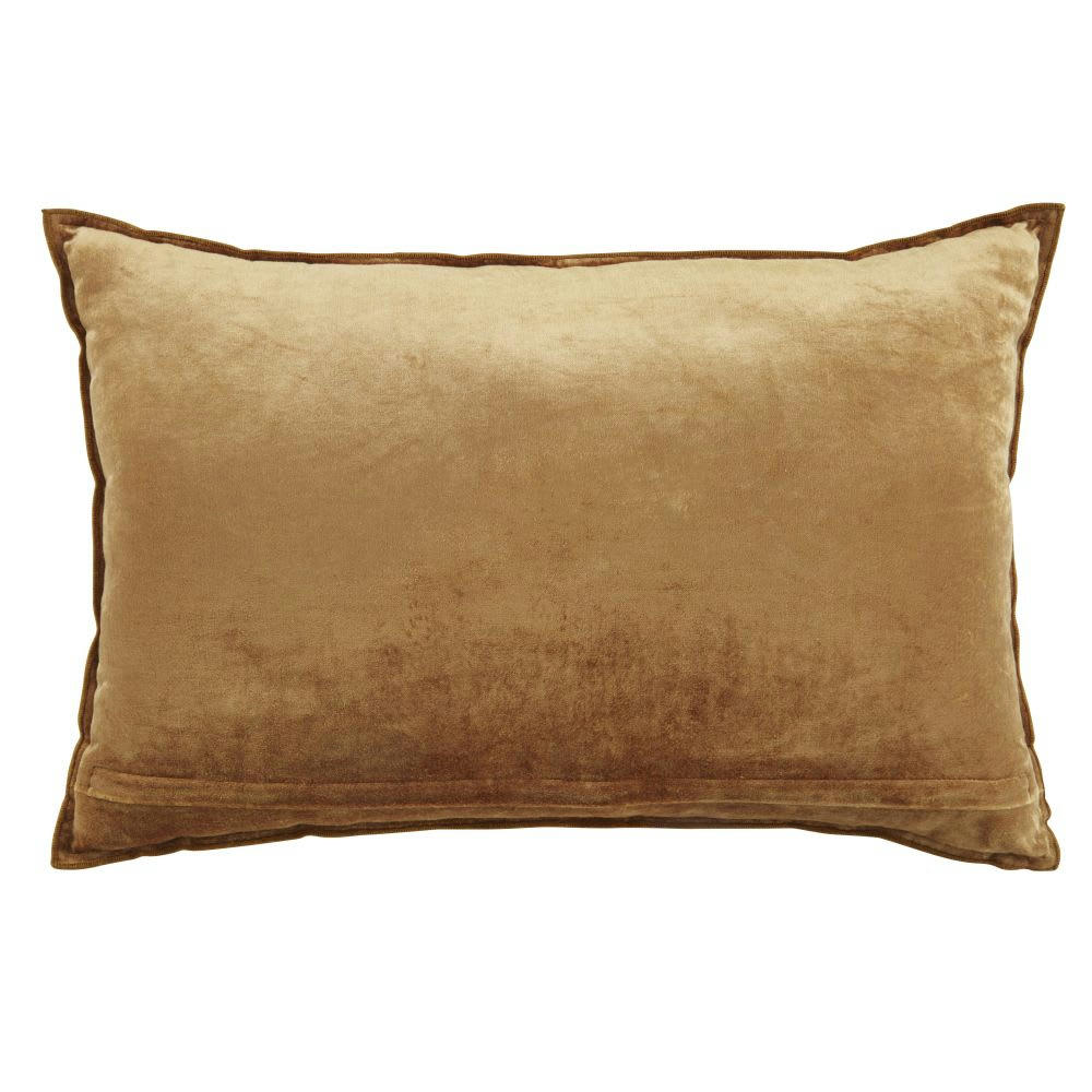 BOLZA - Coussin en velours ocre 60x40