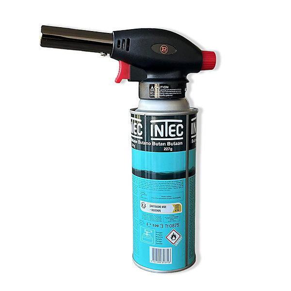 Chalumeau à gaz 180W - 360-C   Cartouche gaz butane 227gr - Chalumeau de cuisine Allumage auto piezo flamme réglable PROWELTEK