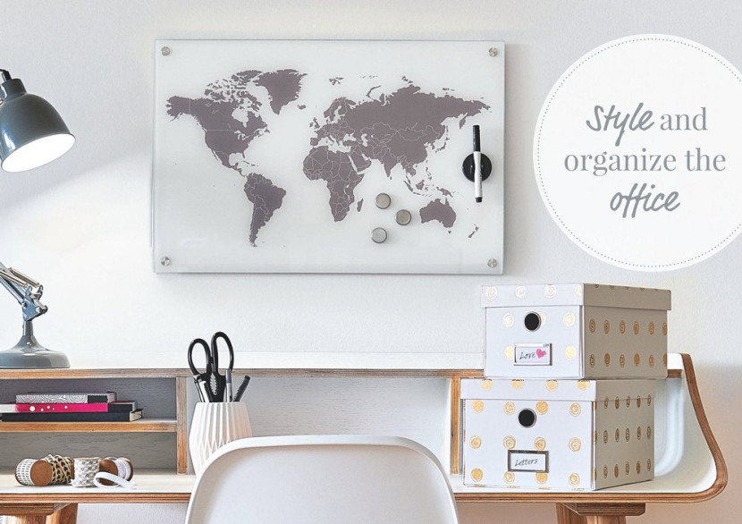 Tablica magnetyczna World   3 magnesy, 60x40 cm, ZELLER