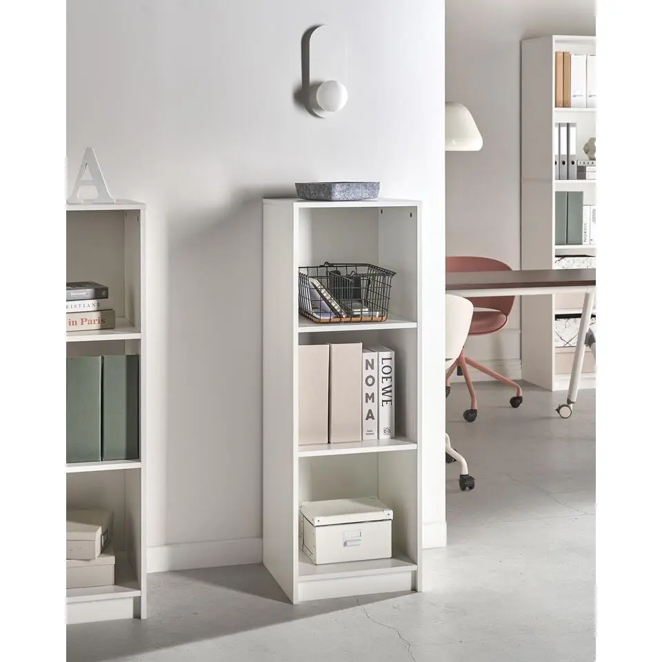 ZEHNA - Boekenkast 3 planken - Wit - 40 x 40 cm - Vezelplaat