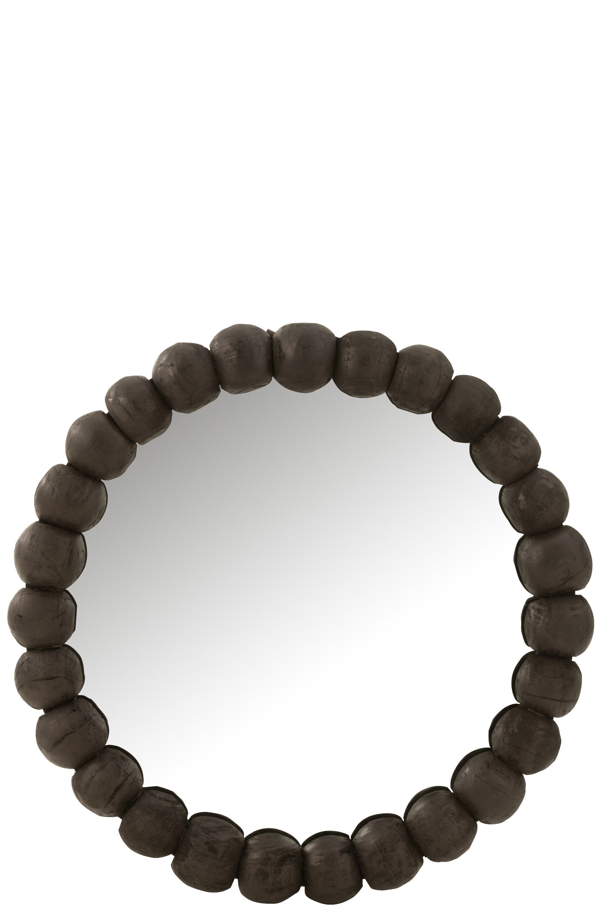 J-Line spiegel Bollen - hout - zwart - Ø 80 cm