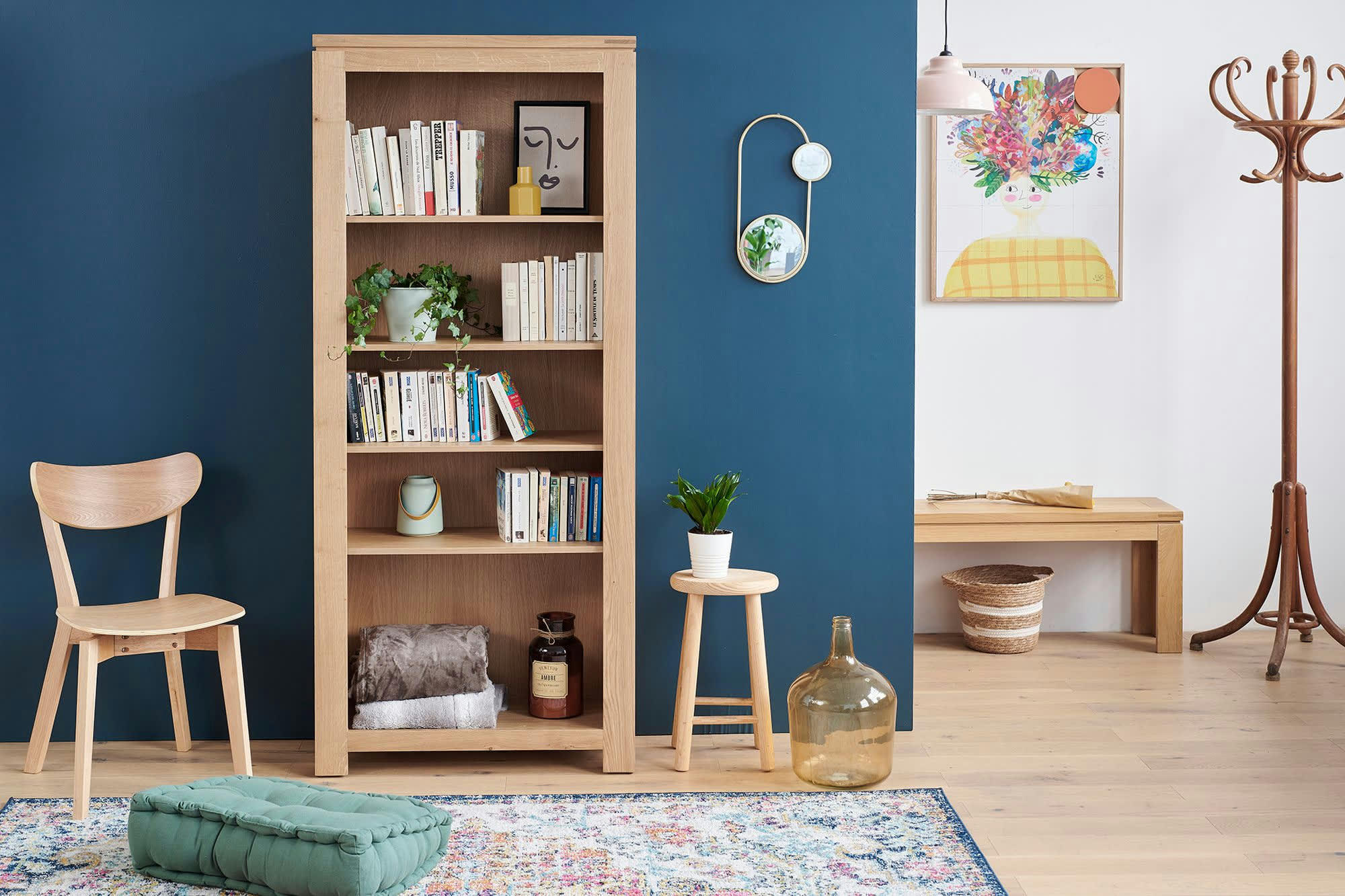 BOSTON - Bibliothèque moderne en chêne clair