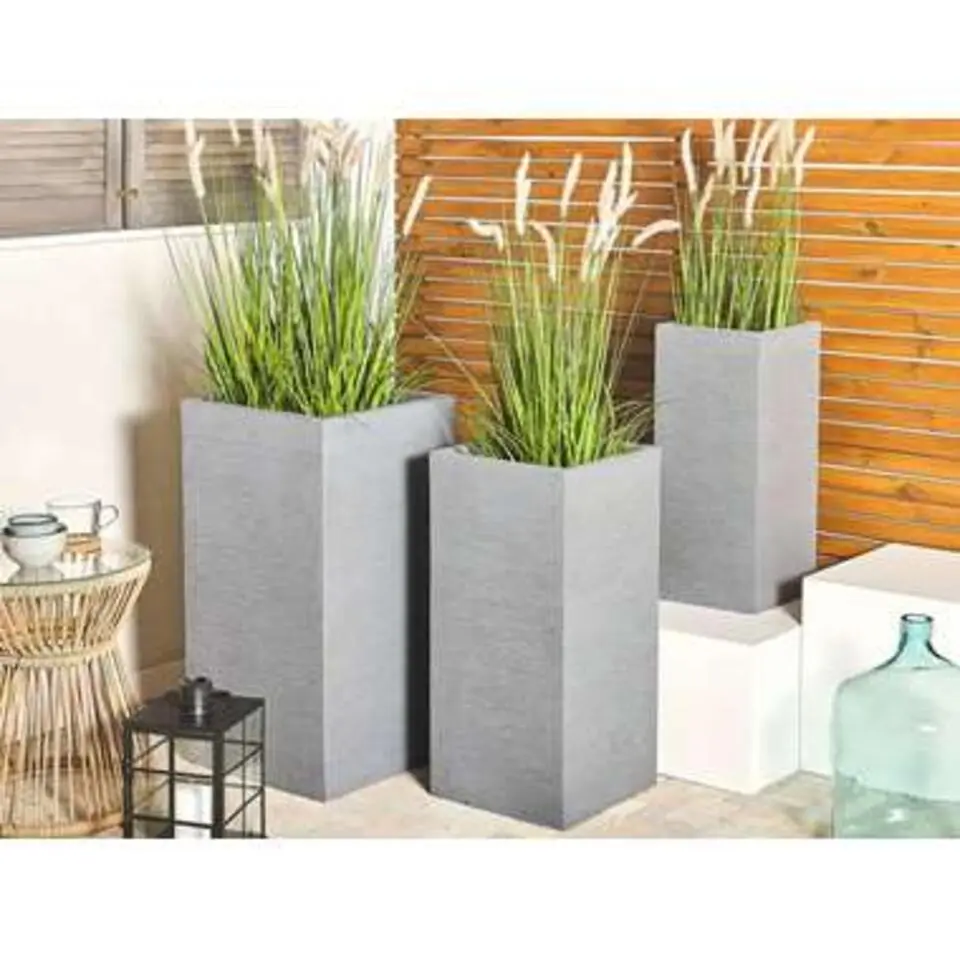 DION - Plantenbak - Grijs - 26 cm - Klei-vezelmengsel