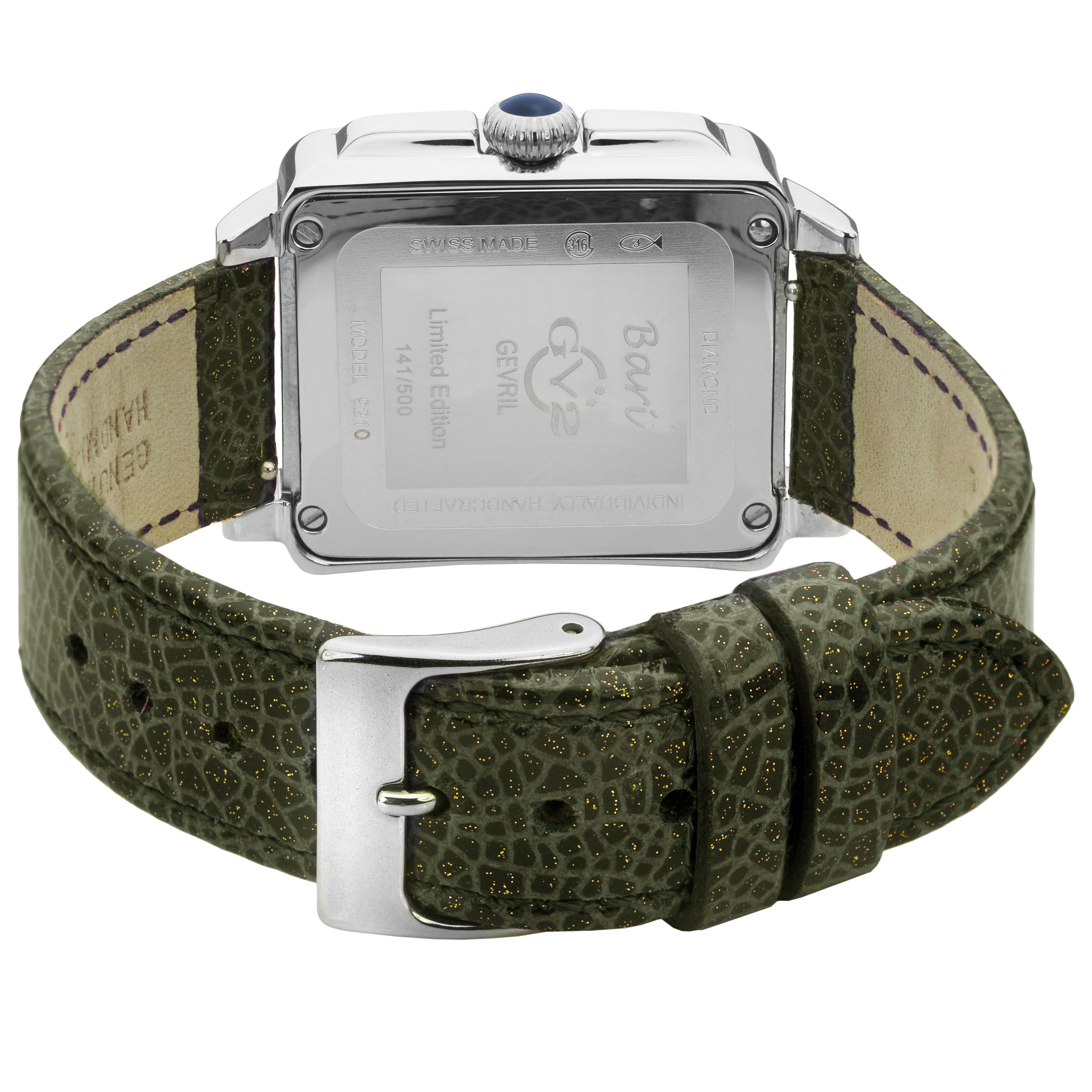 GV2 Bari Multi 9230 Swiss Quartz Diamond Antireflective Sapphire Mother of Pearl Dial 37 MM Watch