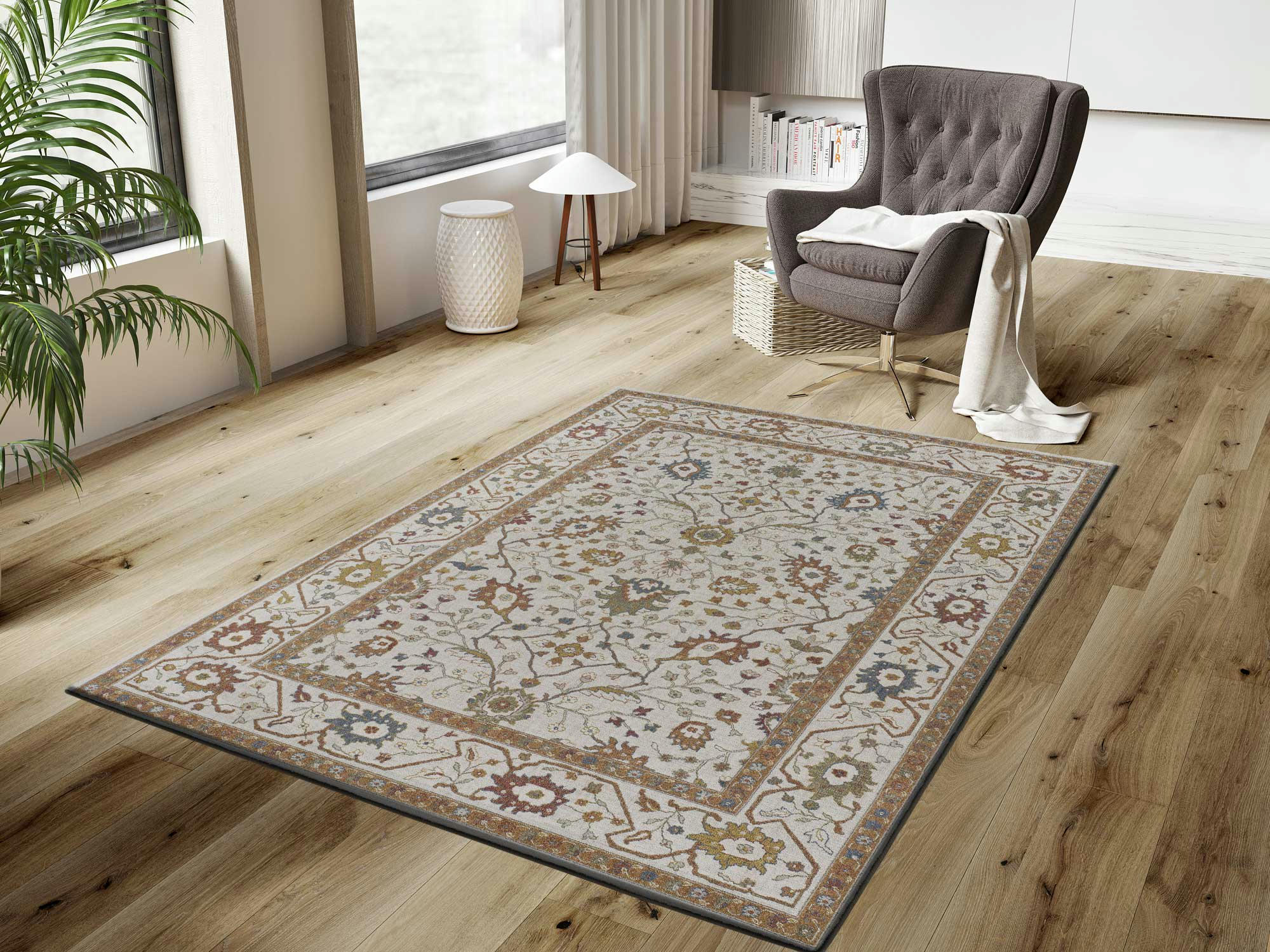 ANTHEA - Tapis en polyester de style vintage multicolore, 140x200 cm