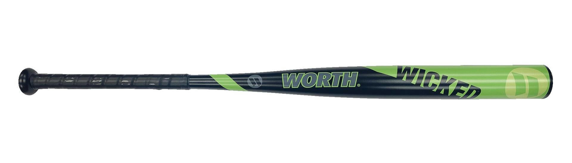 Worth Wicked Slowpitch Bat, Green, 34-in