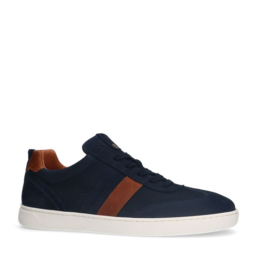 No Stress Blauwe nubuck sneakers