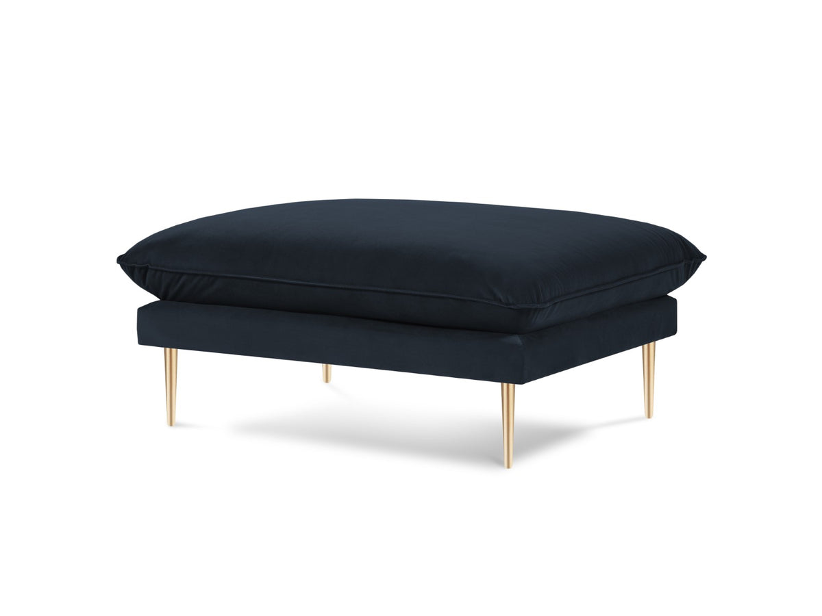 Cosmopolitan Design Poef Vienna flueel, donkerblauw - 73x93x43cm
