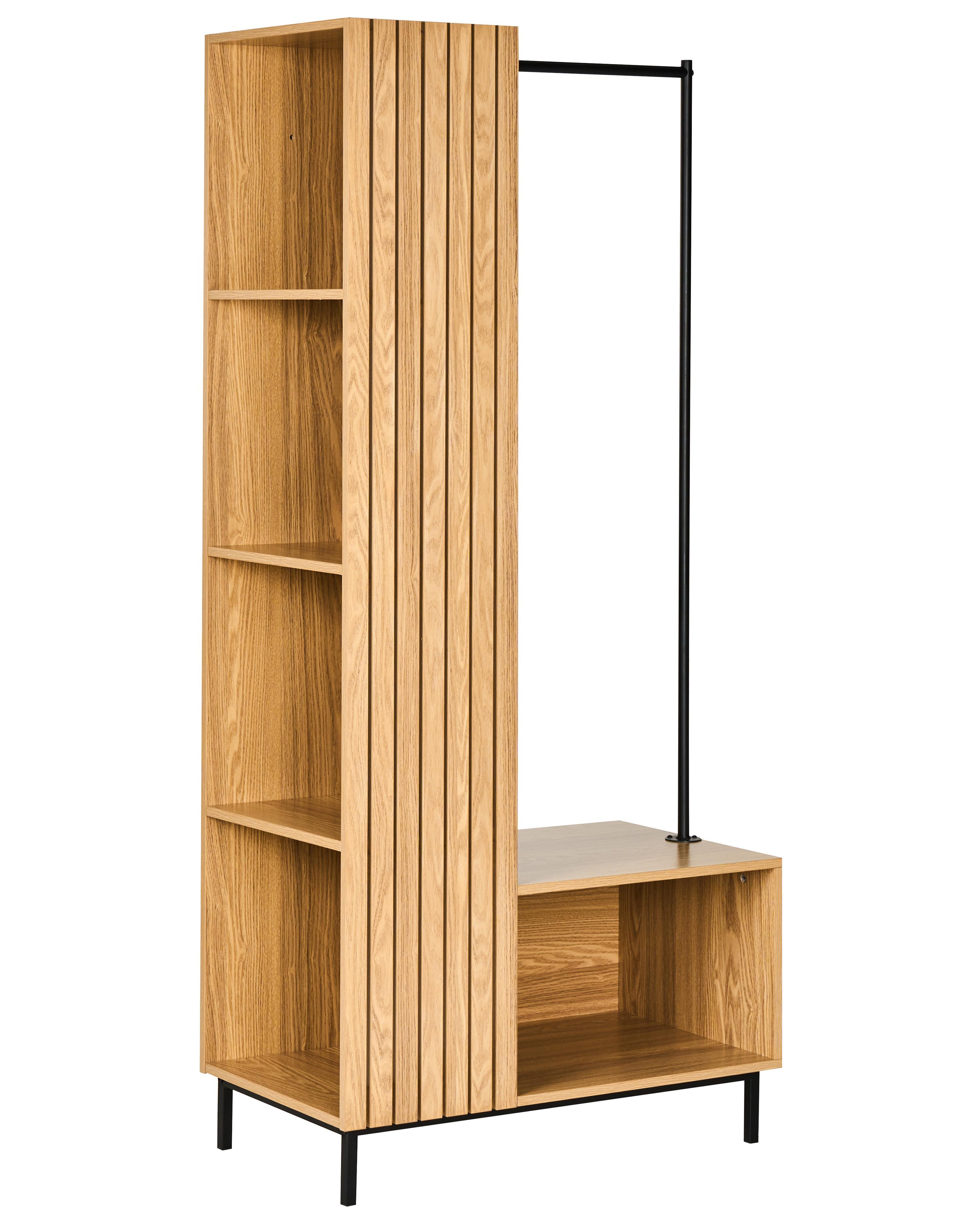 4 Tier Shelving Unit LEANDRO 175 cm Light Brown