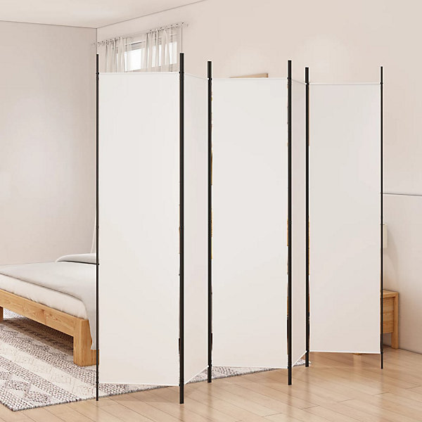 Cloison de séparation 5 panneaux Blanc 250x200 cm Tissu vidaXL