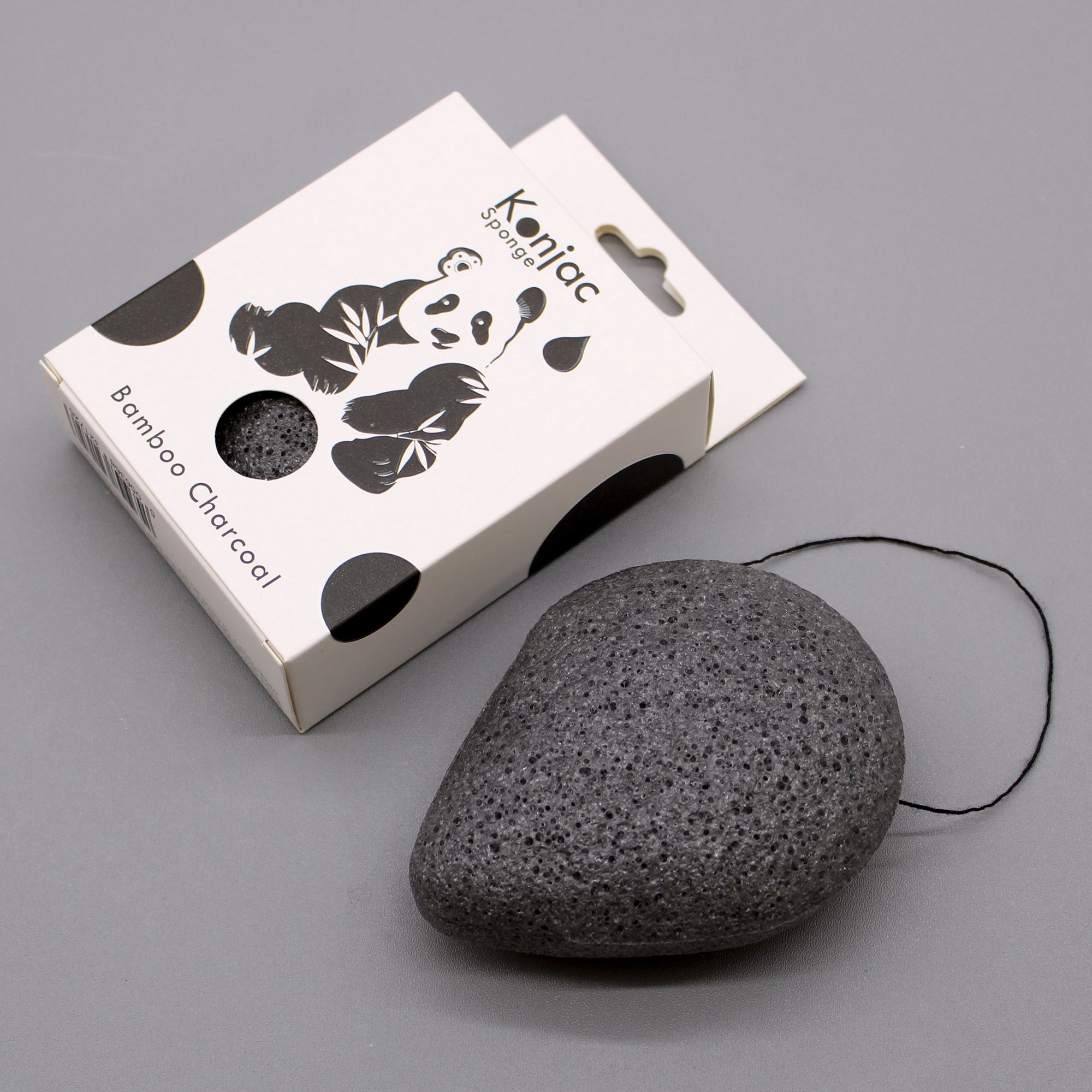 KDMD Teardrop Konjac Sponge - Bamboo Charcoal - Anti-bacterial