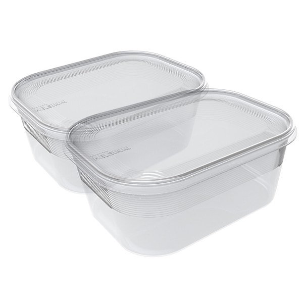 2 Boîtes rectangulaires pour frigo et congélateur 1,4 litres