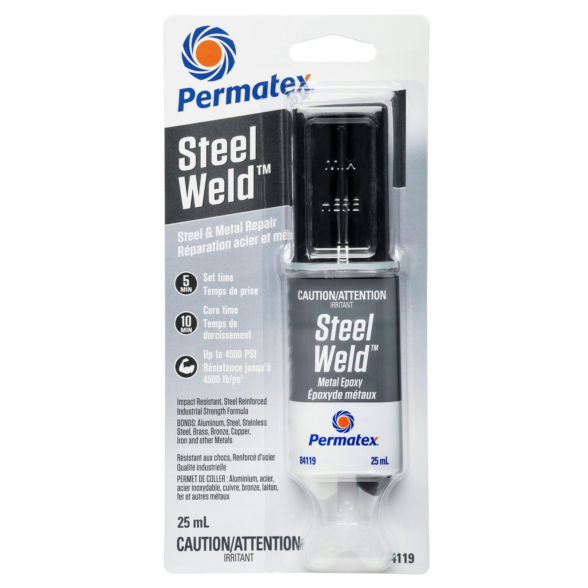 Permatex® Steel Weld 4 Minute Metal Epoxy, 25-mL