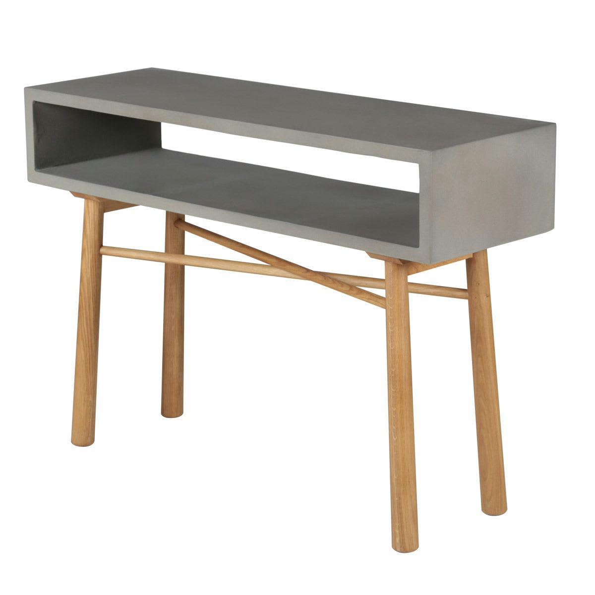 DAKAO - Console en béton et chêne massif