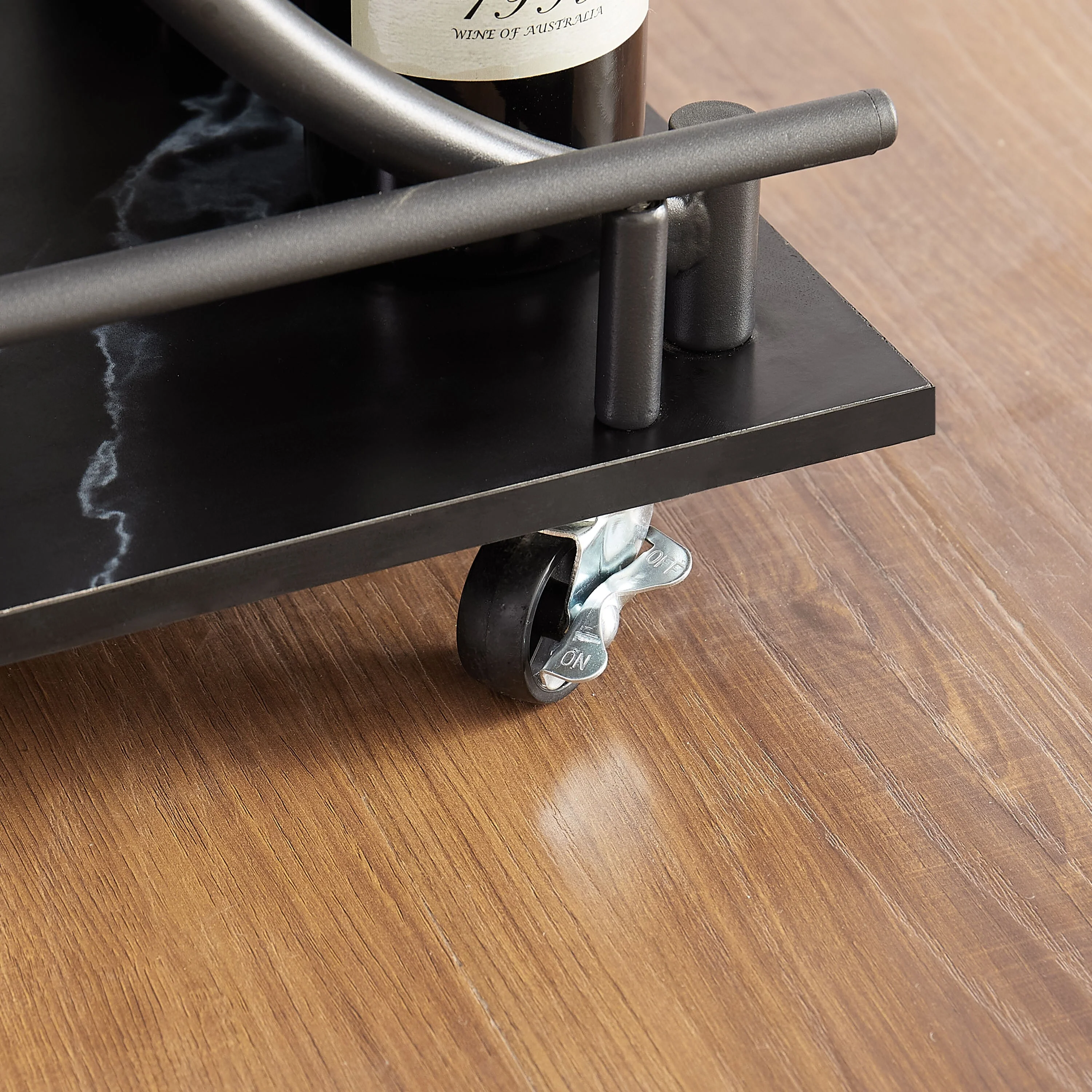 Black 2-Tier Bar Cart(no include stool)