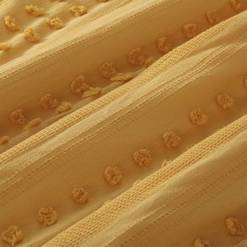 NNEDSZ Vintage Design Homewares Sans Sovci Ochre Cotton Quilt Cover Set Queen