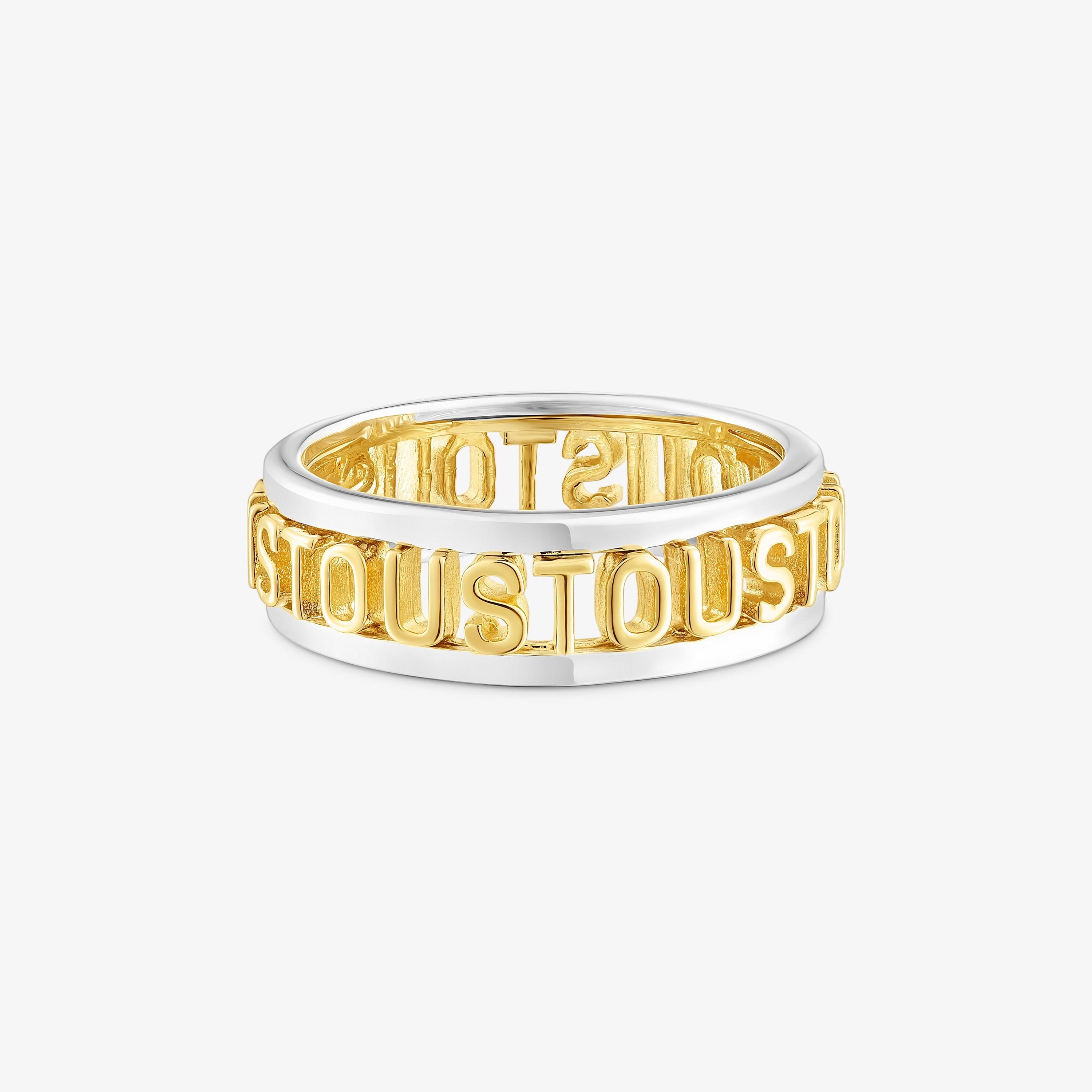 Anillo de plata y plata vermeil Logo