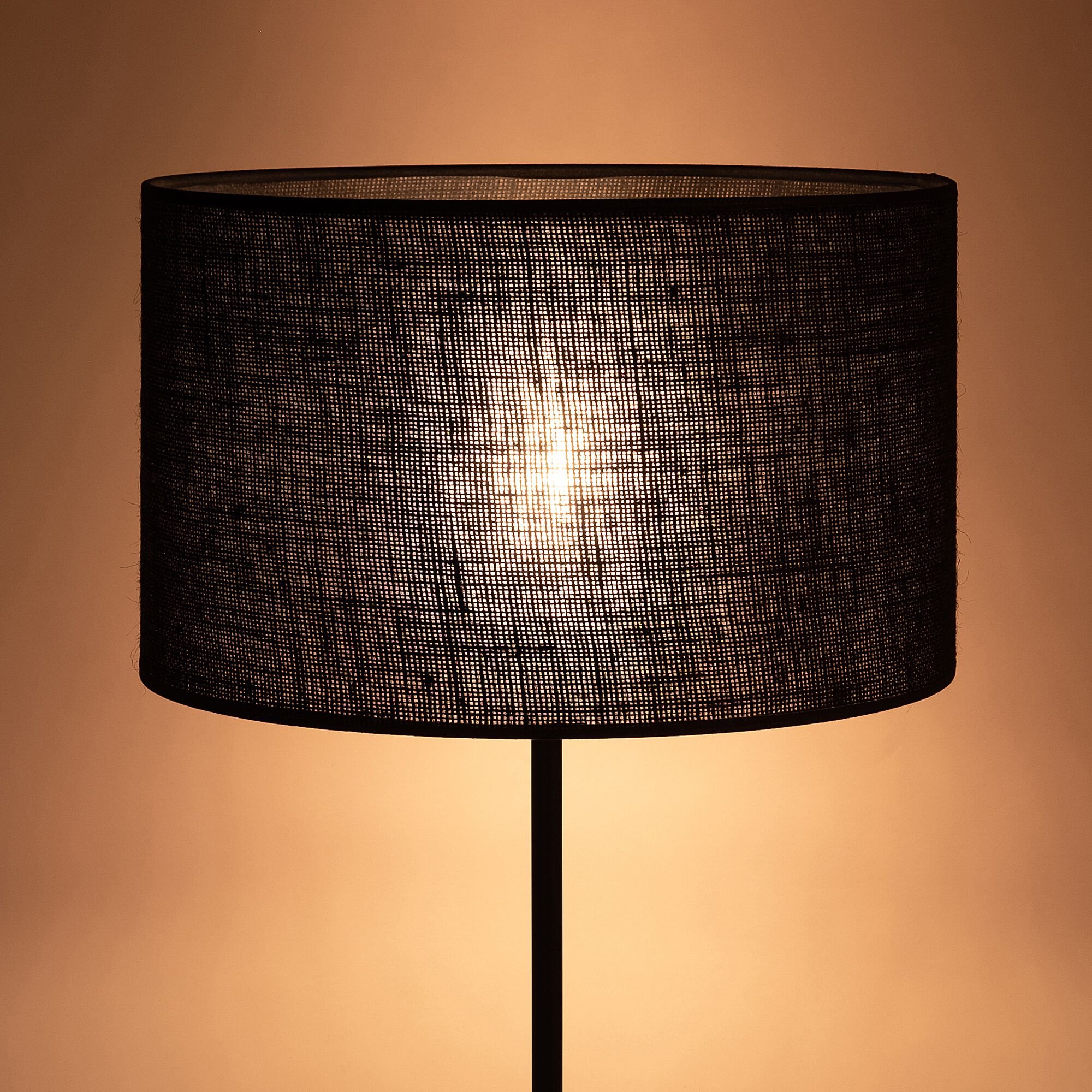 AGATHA - Abat-jour cylindrique en jute D32cm - noir