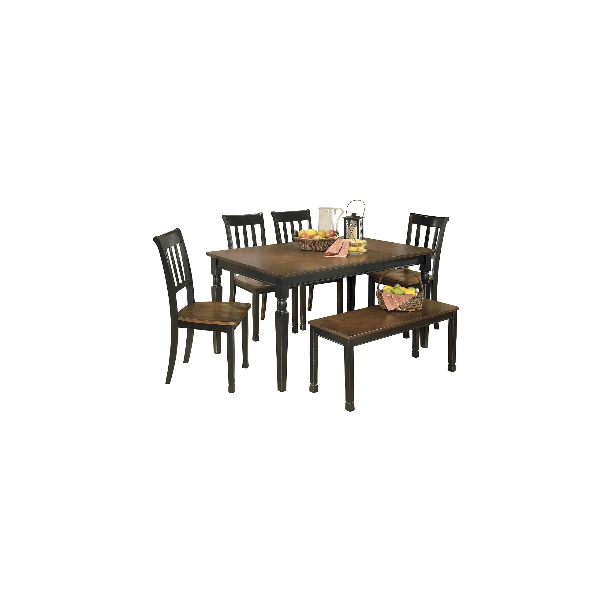 Signature Design by Ashley Owingsville Black/Brown 6-Piece Dining Package