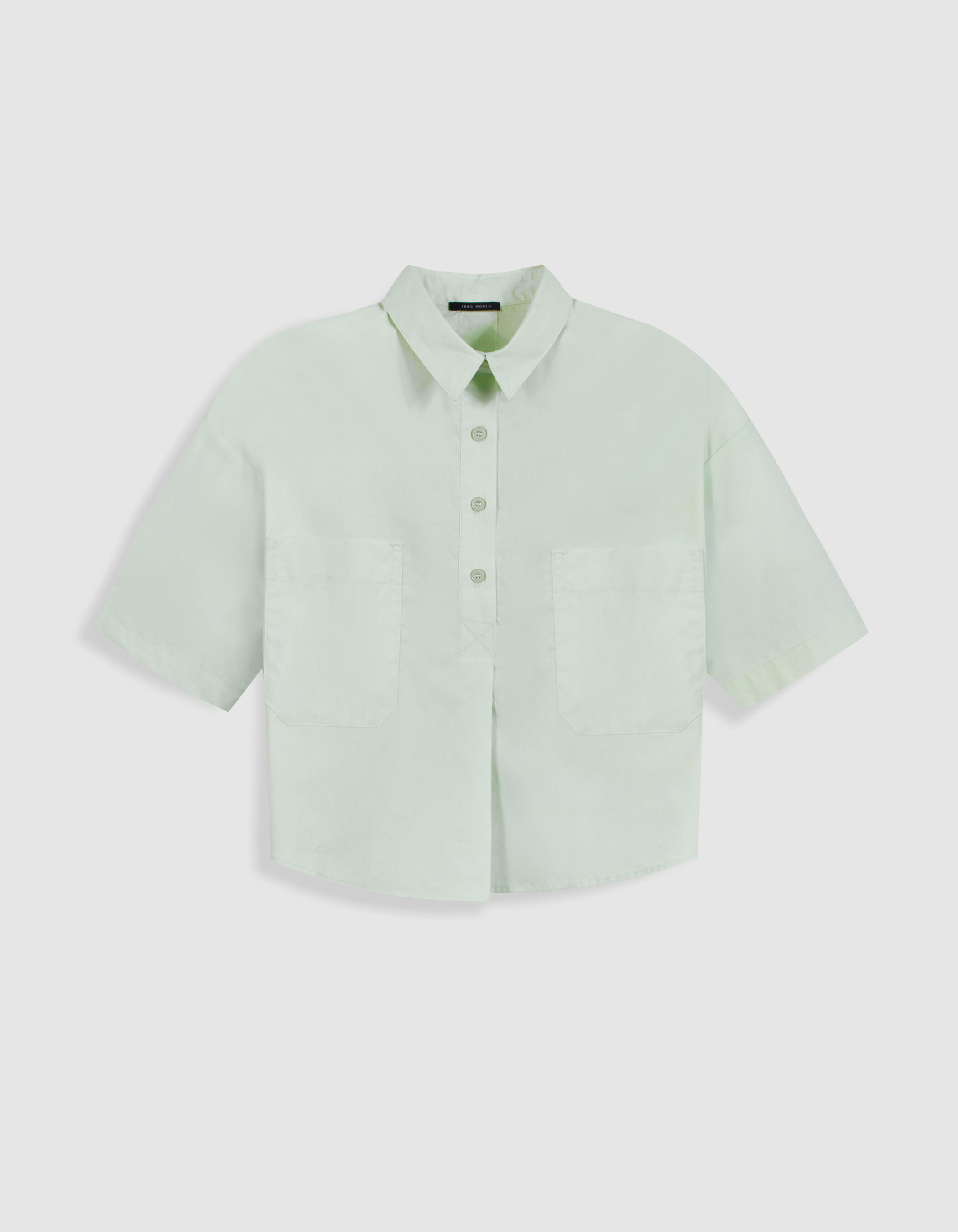 Top chemisier vert cropped Femme