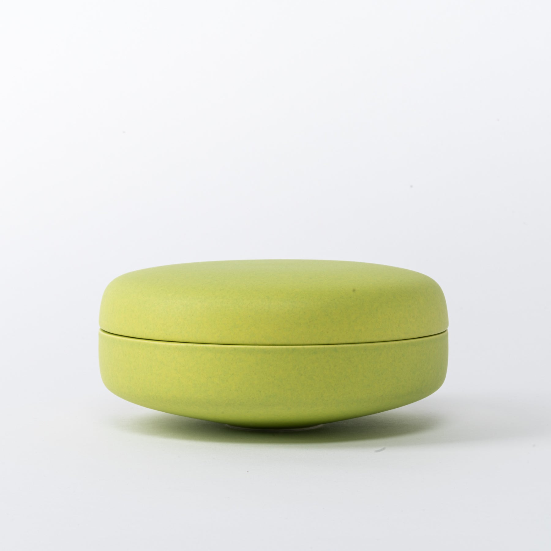 Large Spring Apple Lidded Box - Wide Pebble Ceramic Jar