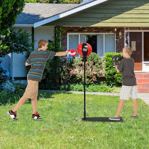 NNECW Inflatable Boxing Ball with Boxing Gloves & Air Pump for Kid