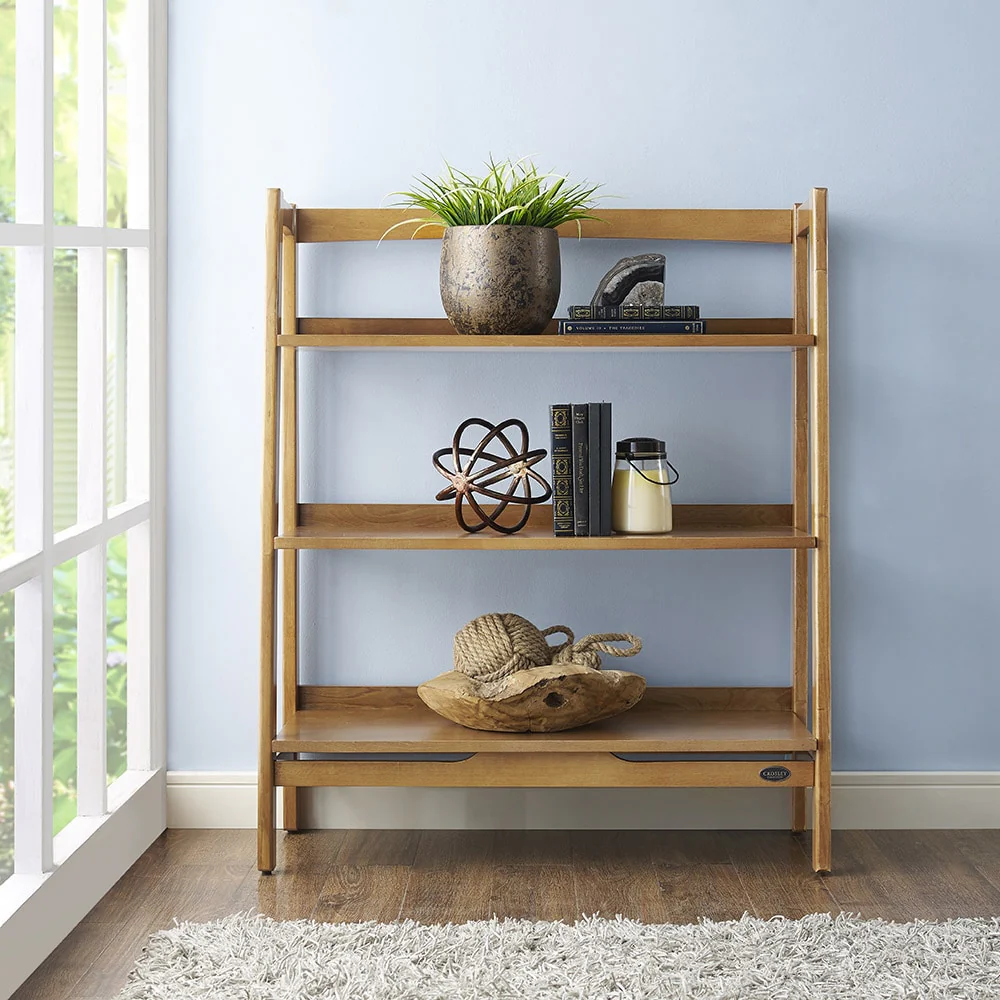 Crosley Landon Acorn Wood Bookcase - 36.13 W x 15 D x 43.5 H