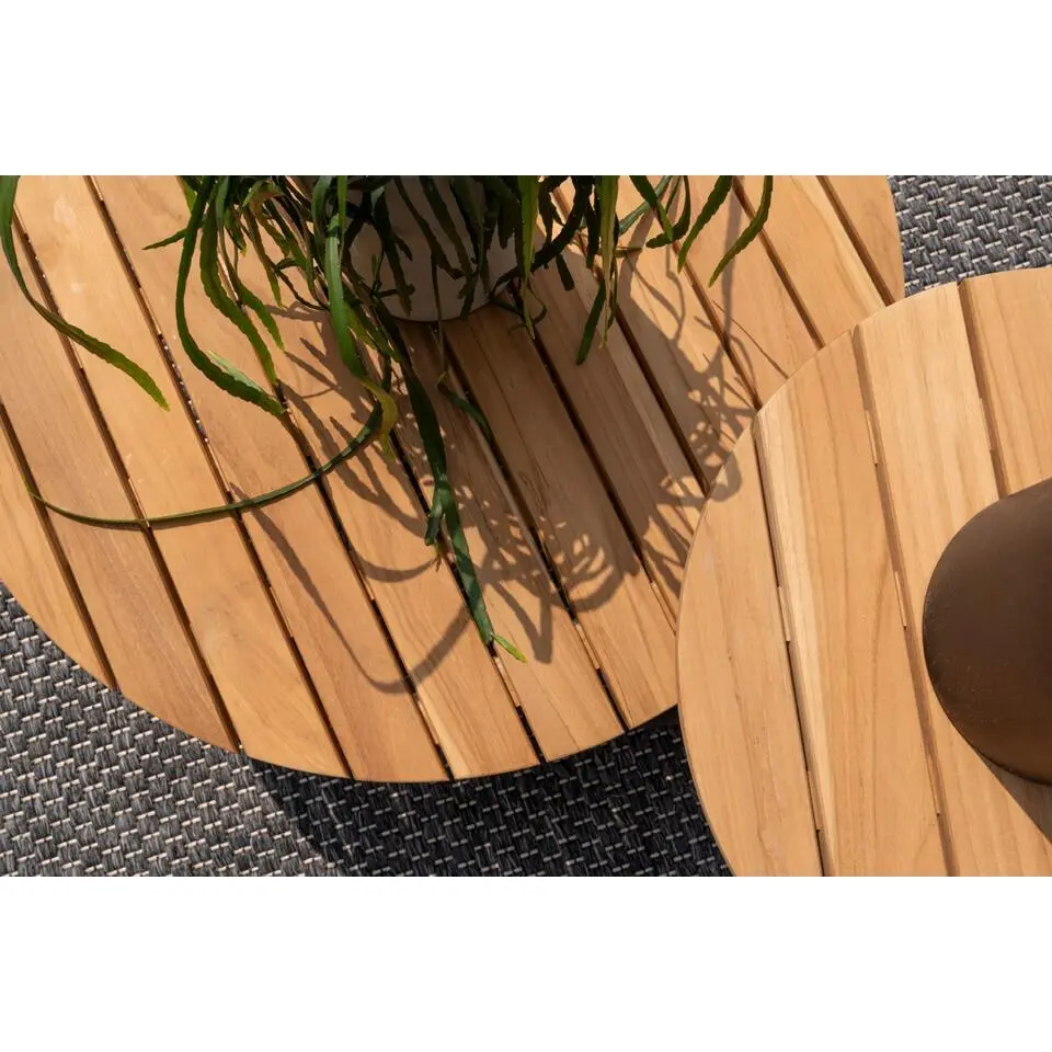 4 Seasons Verdi ronde salontafel teak 73 cm. - Latte