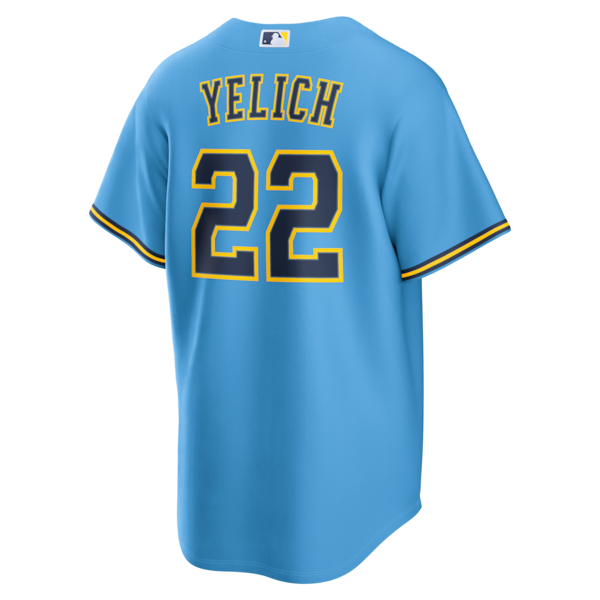 Christian Yelich Milwaukee Brewers Nike Road Replica Jersey - Light Blue