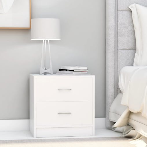 NNEVL Bedside Cabinets 2 pcs White 40x30x40 cm Chipboard