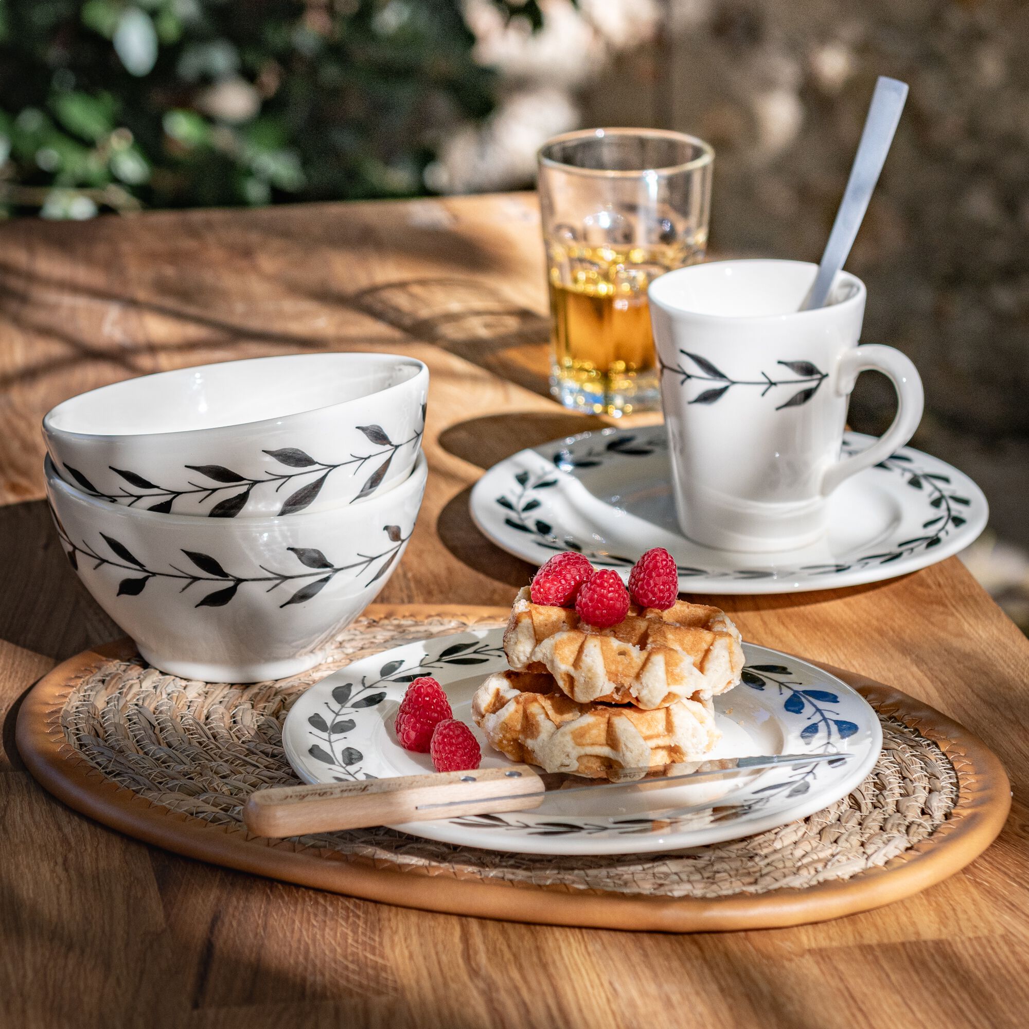 KISSOS - Assiette à dessert en faïence D22cm - blanc