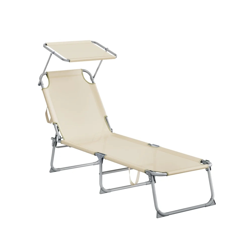 Chaise longue d'extérieur pliante, 189 x 53 x 28,5 cm