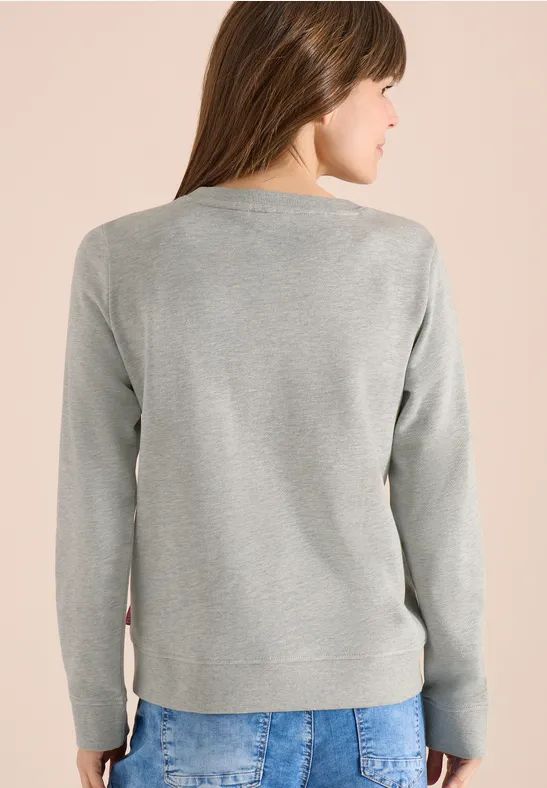 Langarm Sweatshirt mit Stickerei