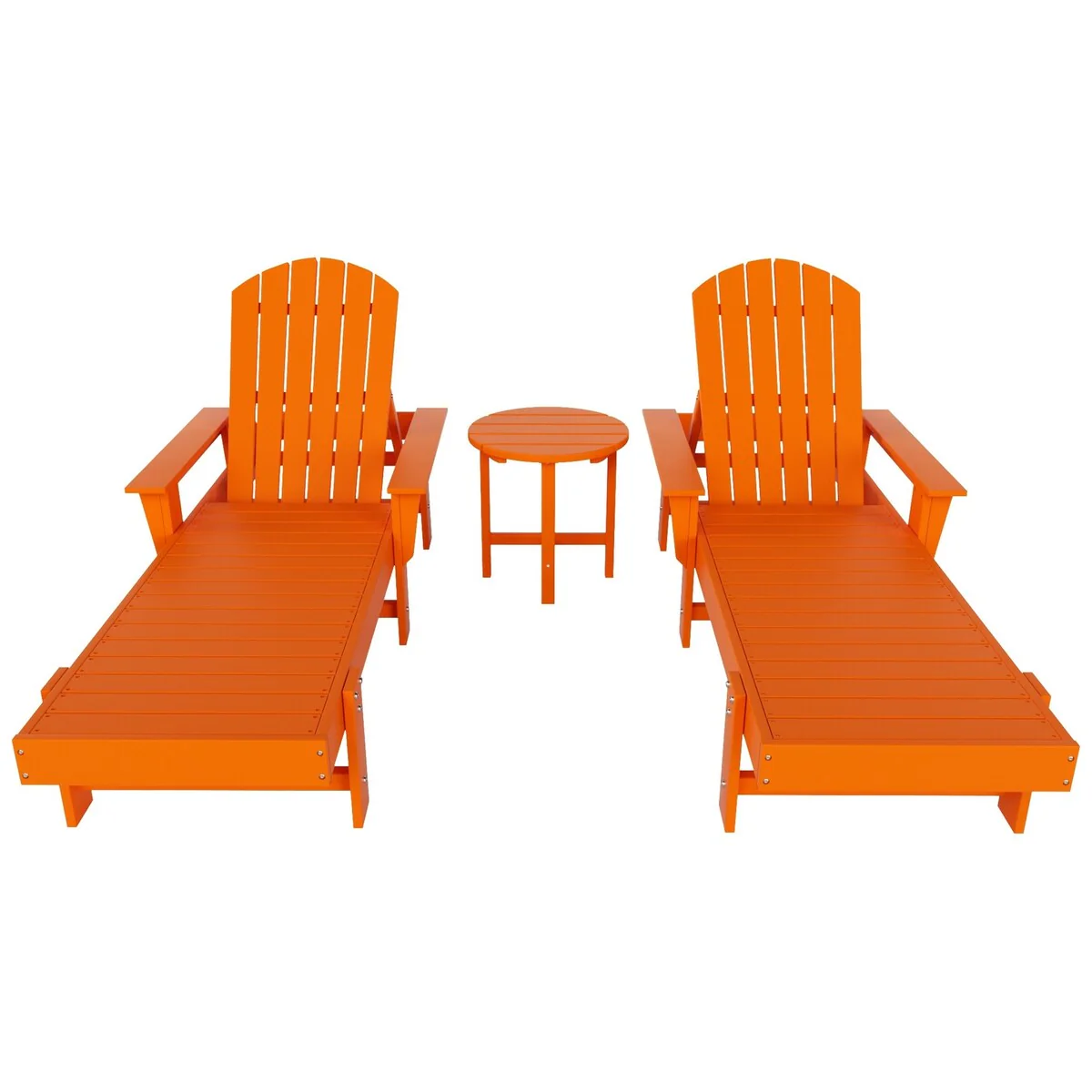 Polytrends Altura Poly Eco-Friendly All Weather Reclining Chaise Lounge with Arms & Side Table (3 Piece Set)