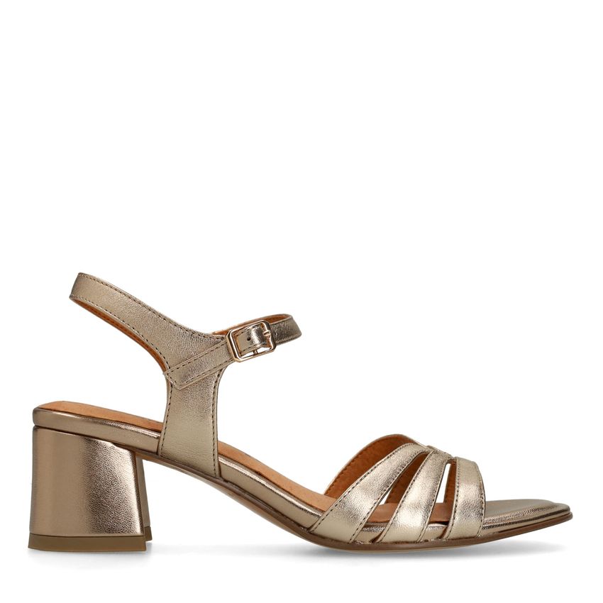 No Stress Bronzen leren sandalen met hak