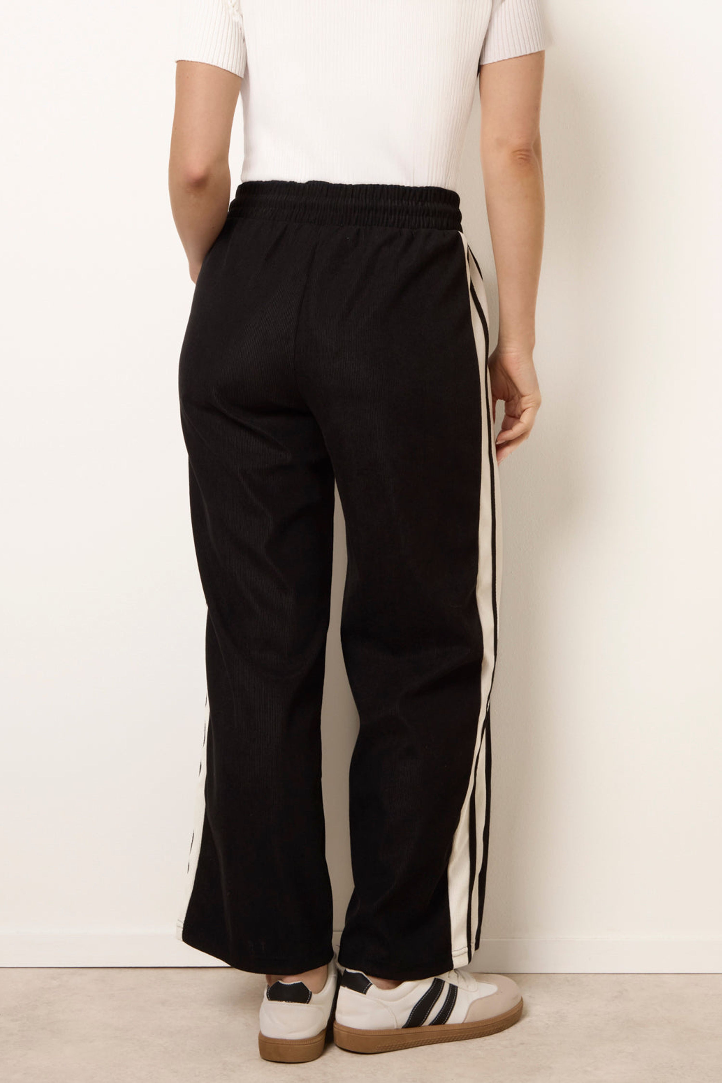 Blue Vanilla Black Corduroy Side Stripes Trousers