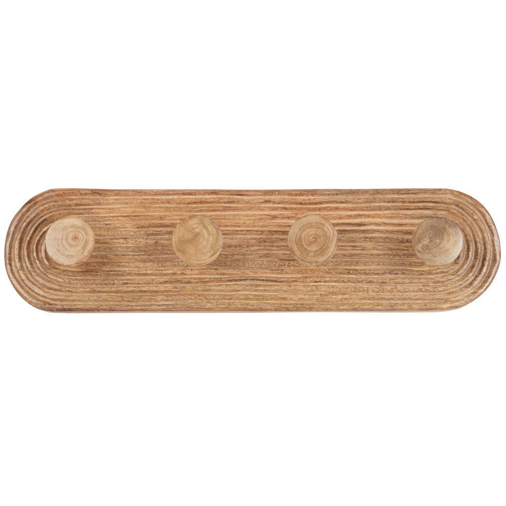 DERYA - Patère 4 crochets en manguier gravé