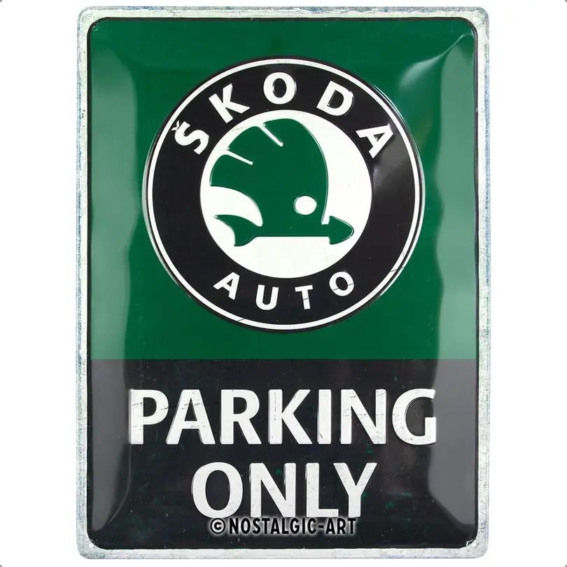 Dekoschild Skoda Parking only