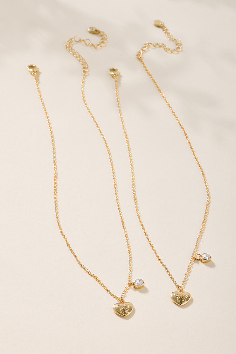 Soulmate Heart Pendant Necklace Set