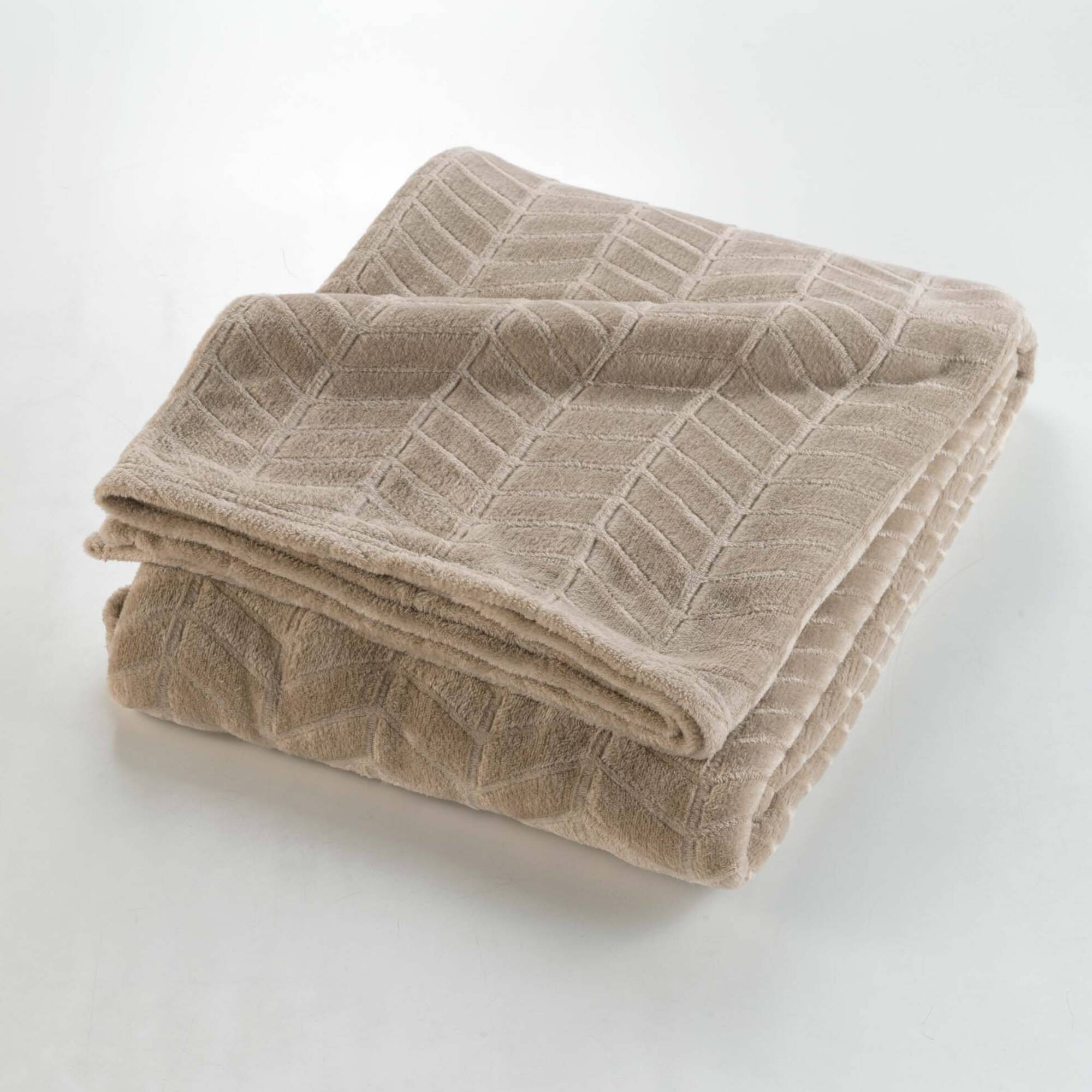 Plaid polaire reliéfé toucher peluche