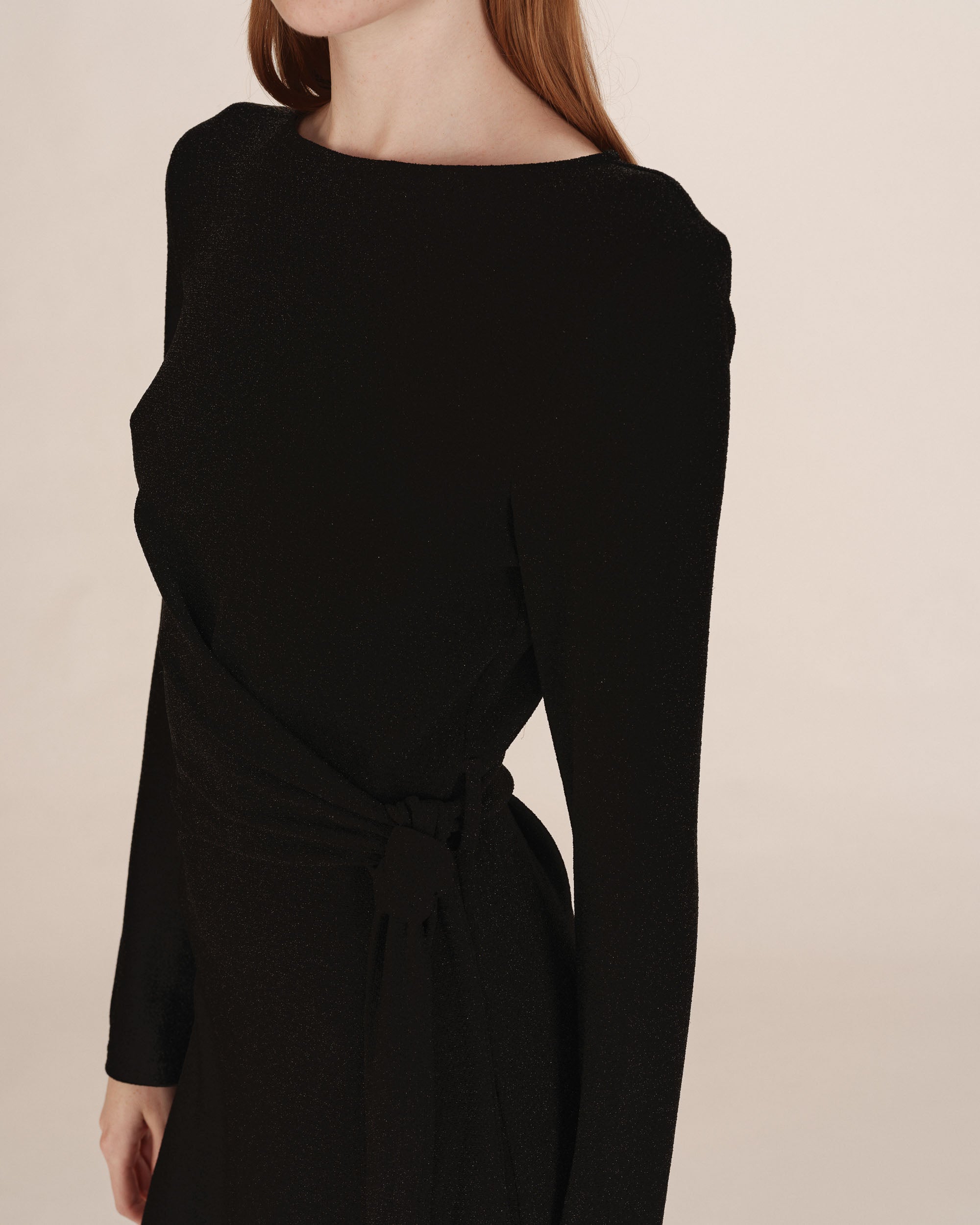 Robe courte en lurex noir Tea