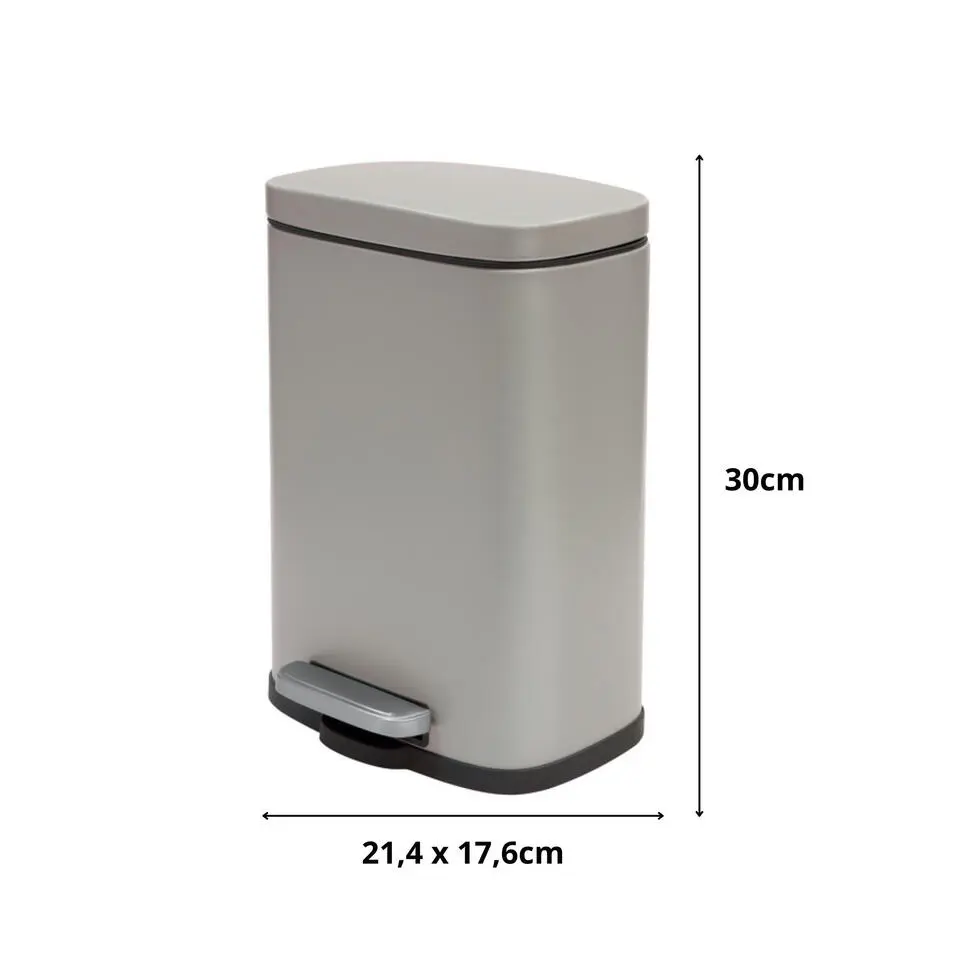 Spirella Pedaalemmer Venice - beige - 5L - metaal - 21 x 30 cm