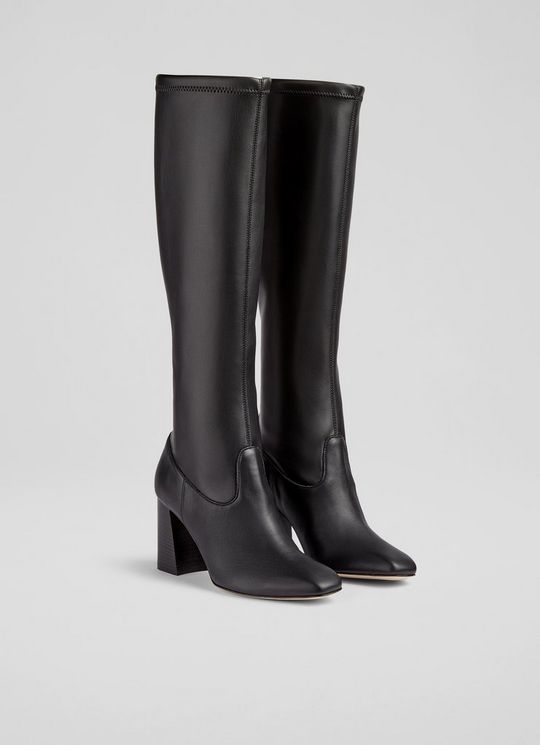 Carter Black High Block Stretch Knee Boot
