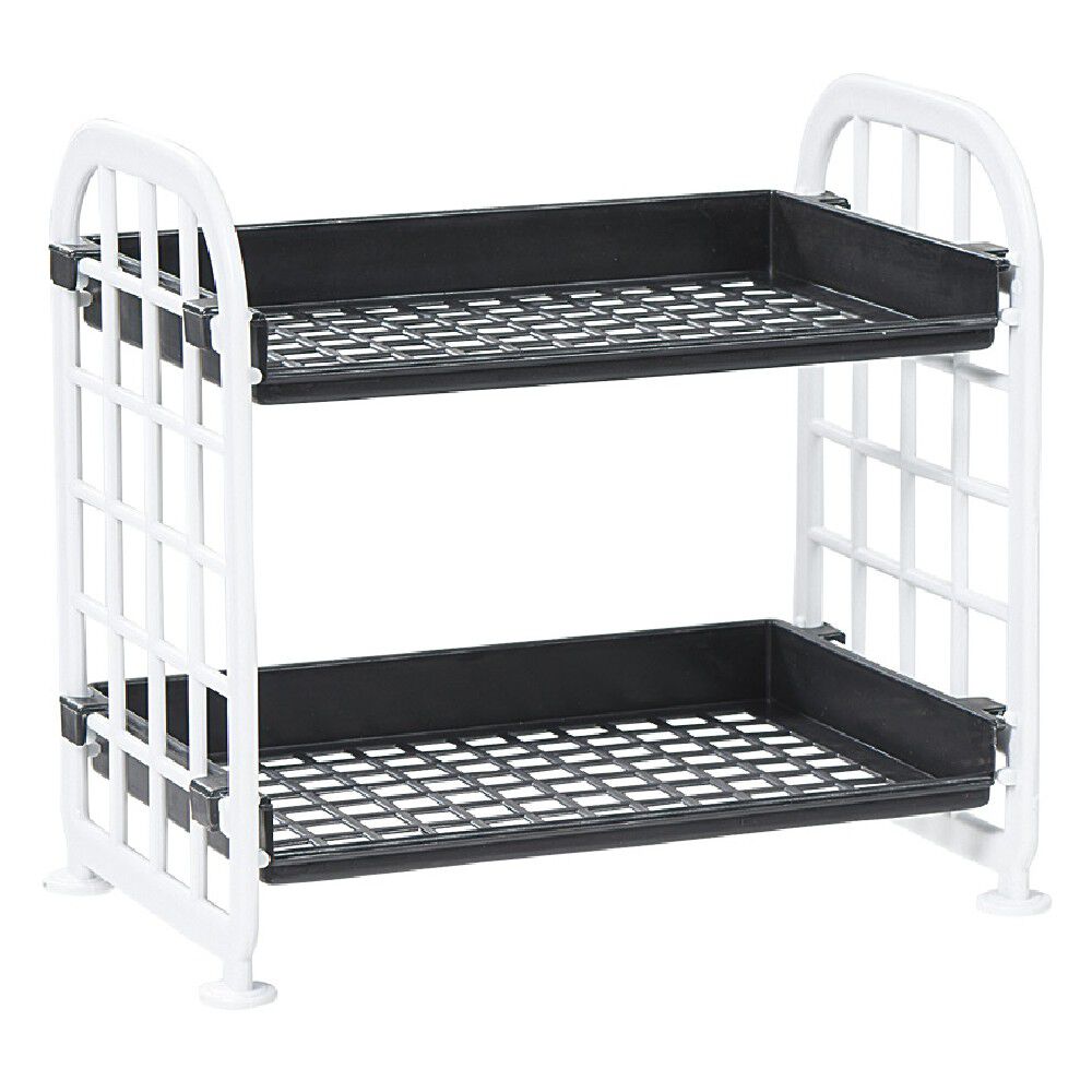 étagère noire et blanche 2 niveaux