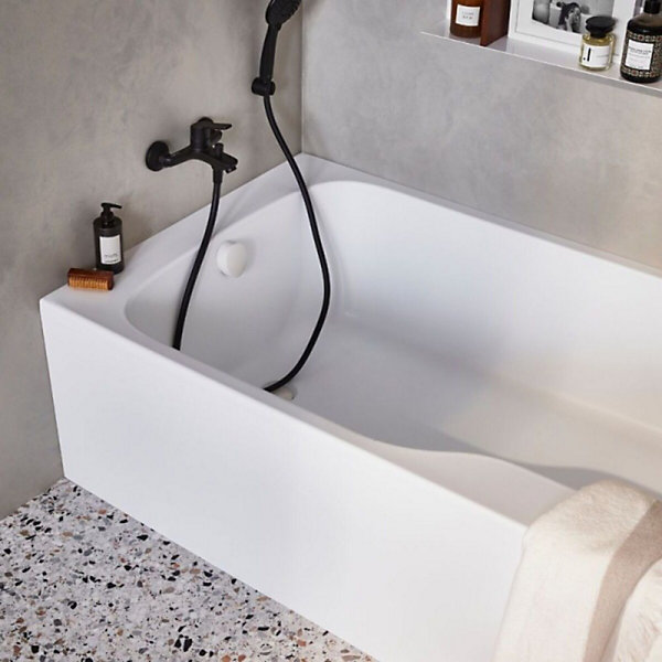 Pack baignoire bain douche 160 x 85 JACOB DELAFON Malice version gauche   tablier en angle   pare bain