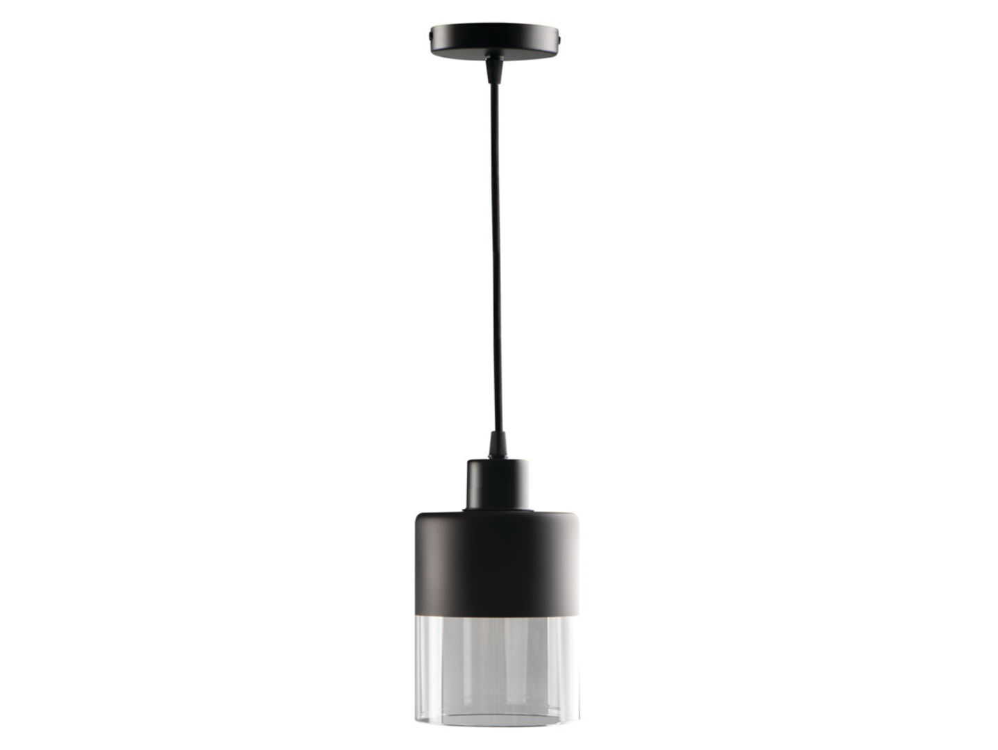 Lampa wisząca Ulan metalowo-szklana czarna
