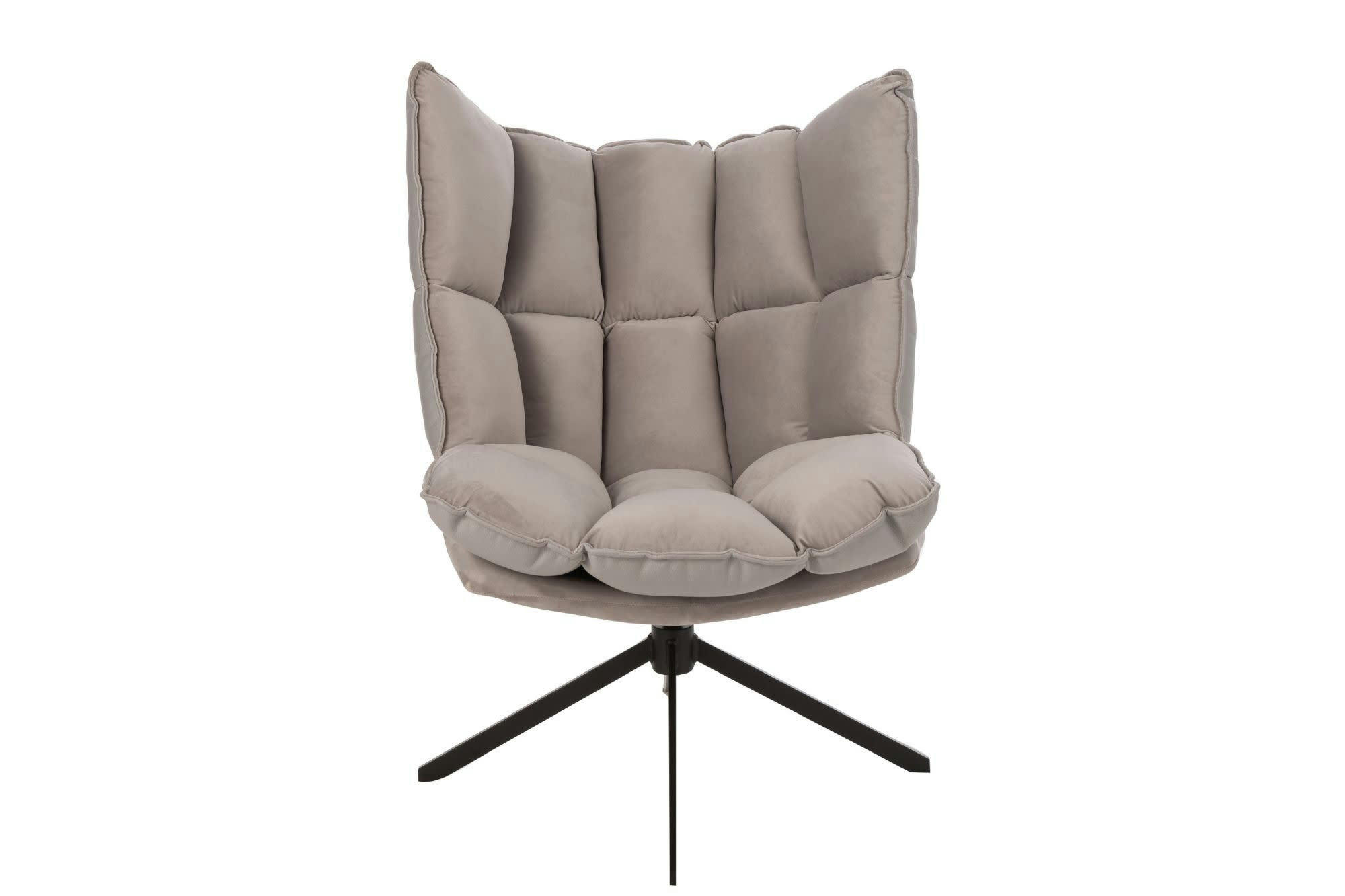 FENIX - Fauteuil de relaxation en tissu et simili et piétement métal noir